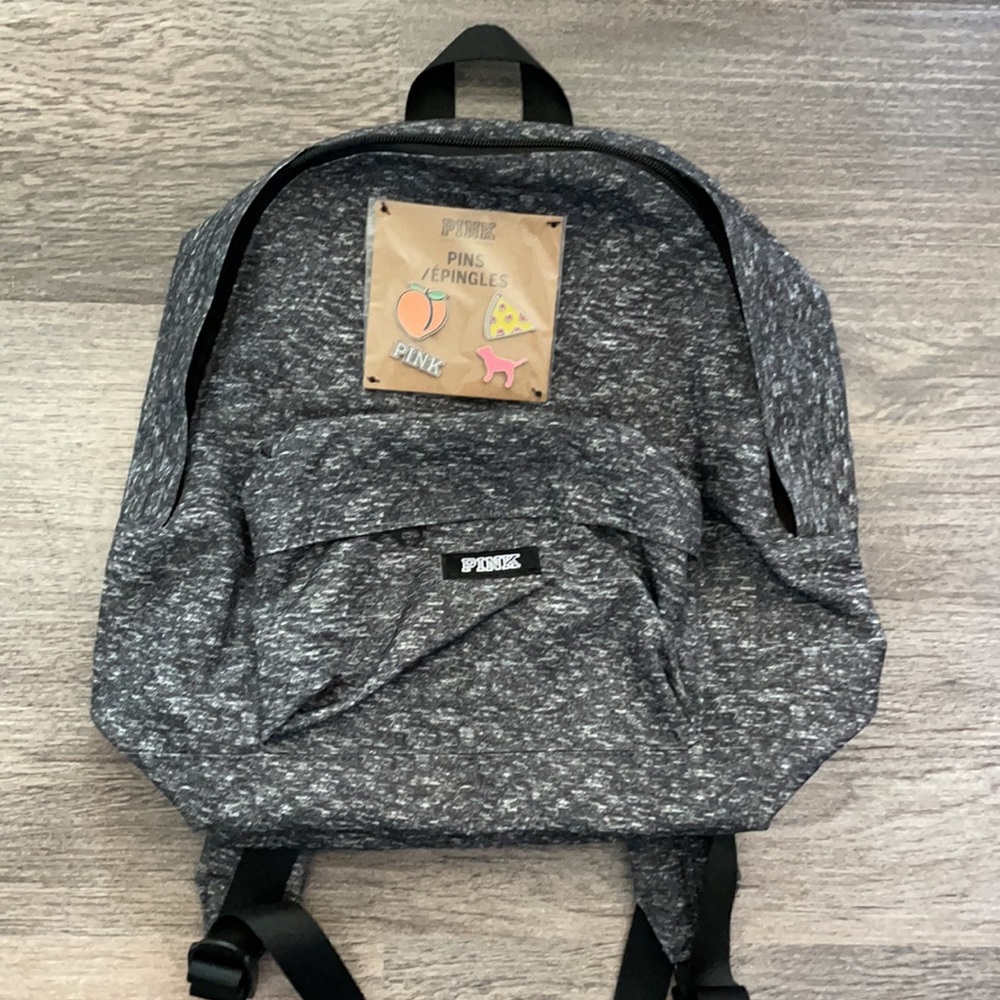 MINI BACKPACK WITH PINS - Gray Marble - Picture 1 of 8
